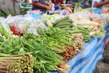 Shops selling vegetables at the market