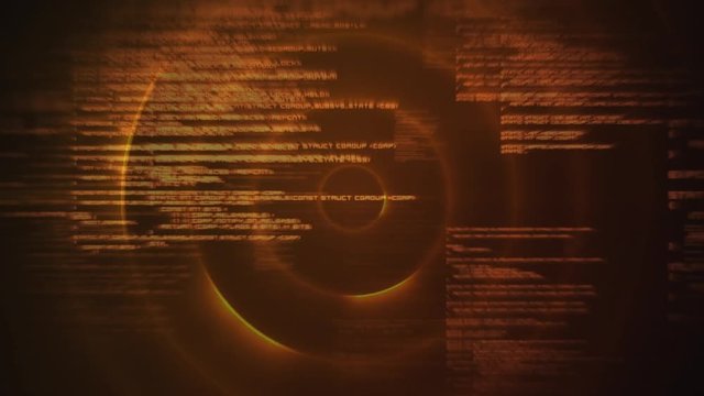 Digital composite of source codes and digital scripts