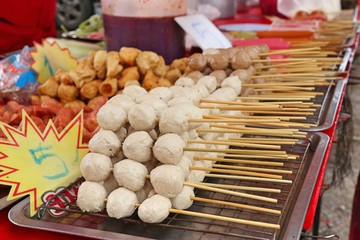 Fried meatballs at street food