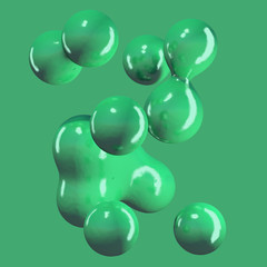 3D Green Abstract Spheres