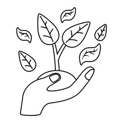 Isolated plant with leaves design