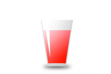 Illustration of tomato juice in a glass cup.  グラスに入ったトマトジュースのイラスト