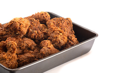 Baking Tray Filled with Homemade Crispy Fried Chicken