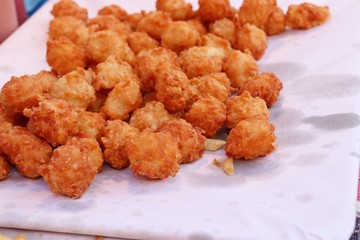 fried nuggets at street food