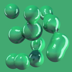 3D Green Abstract Spheres