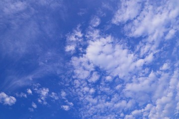 White clouds in the blue sky