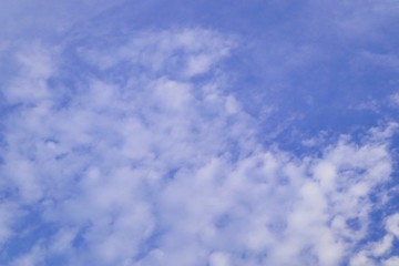 White clouds in the blue sky