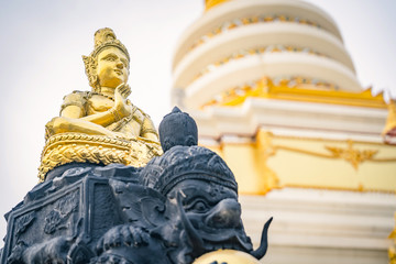 Buddha gold statue a temple