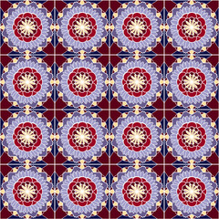 Pattern with geometric shapes and floral elements