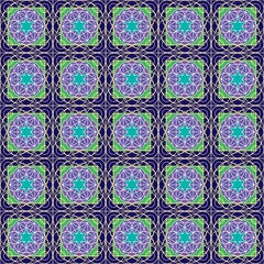 Pattern with geometric shapes with floral and color and star elements