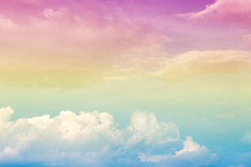 A soft fog cloud background with pastel colored orange to blue gradient