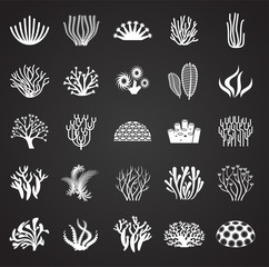 Coral icons set on background for graphic and web design. Simple illustration. Internet concept symbol for website button or mobile app. - 270311207