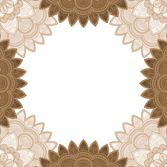 Abstract floral decorative frame for greeting card or invitation in ethnic style