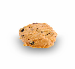 Chocolate chip cookies isolated on white background