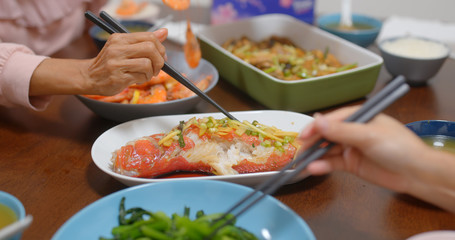 Chinese culture family dinner together