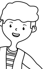 Isolated teenager boy cartoon design