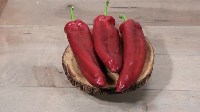 Marconi red pepper on a wooden stand