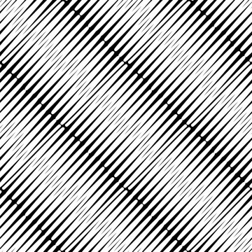 Hatched seamless pattern. Vector black and white hatching background. Modern abstract striped backdrop. Geometric repeat design with diagonal stripes, strokes, hatches, zigzag lines. Endless texture