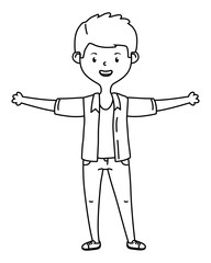 Isolated teenager boy cartoon design