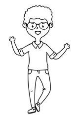 Isolated teenager boy cartoon design