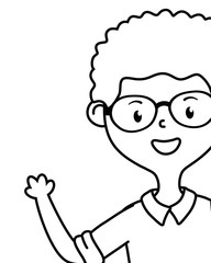 Isolated teenager boy cartoon design