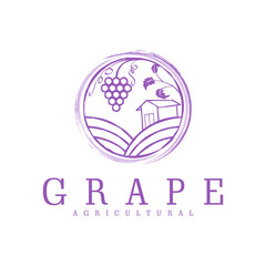 Fototapeta premium Logo for the grape farming industry or grape shop