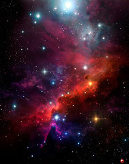 Beautiful background of the starry sky, colorful nebula, star light,Shine