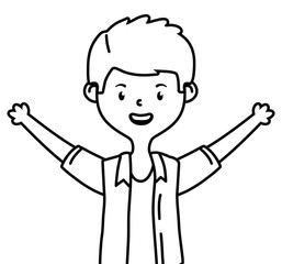 Isolated teenager boy cartoon design