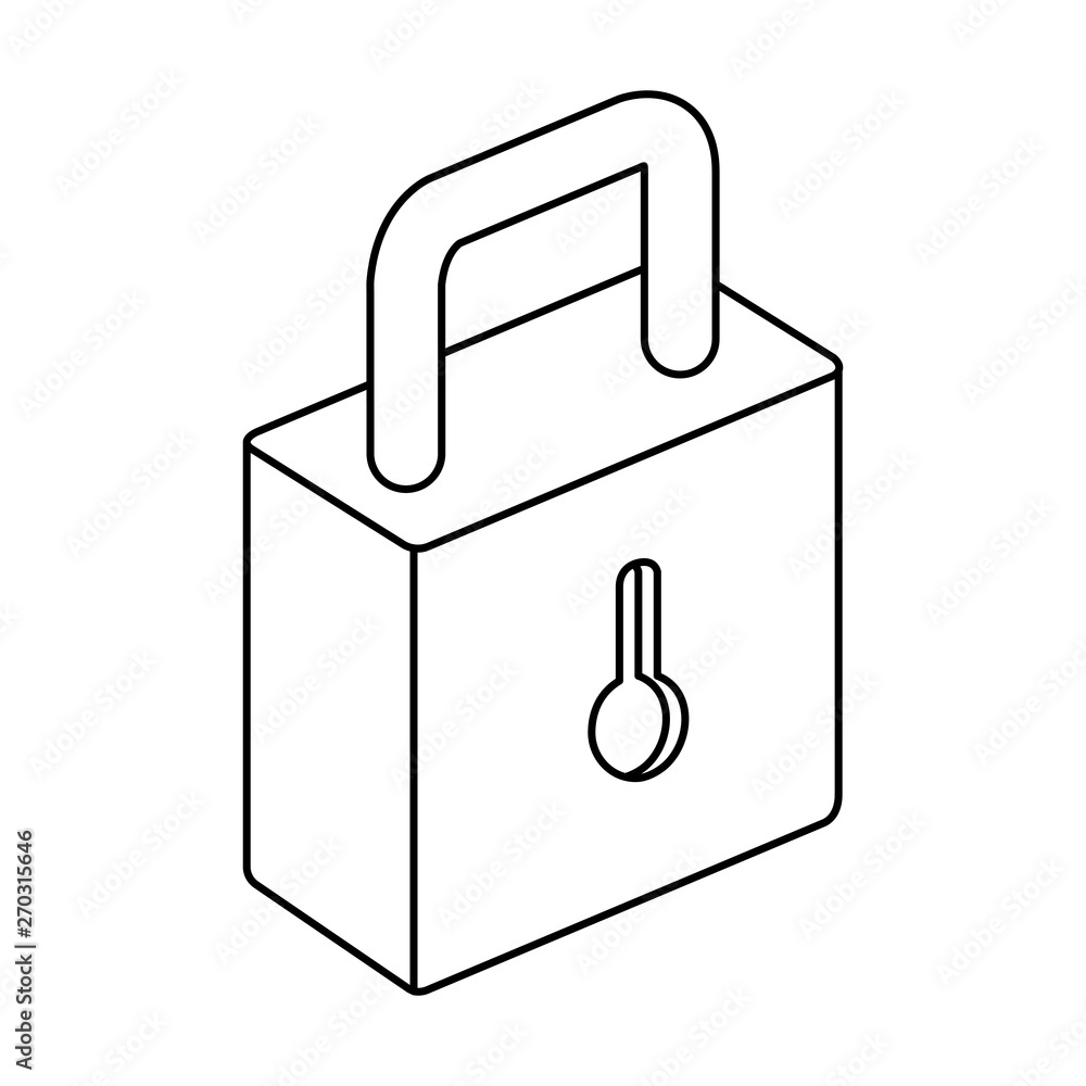 Poster safe secure padlock isolated icon