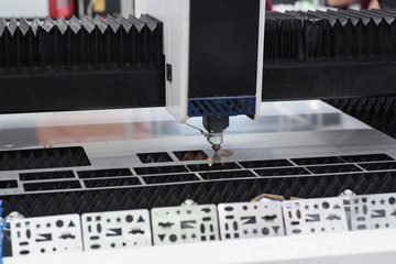 CNC Laser cut machine is working.