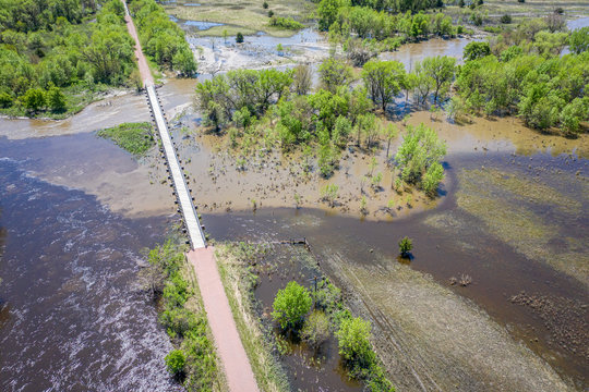 Cowboy Trail in Nebraska aerial view