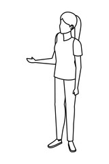 cute young woman avatar character