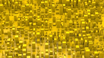 Yellow abstract cubic low poly city environment background