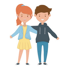 Fototapeta na wymiar Girl and Boy Friendship design