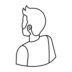 young man with beard back character