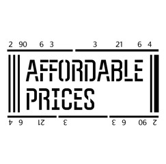 AFFORDABLE PRICES stamp on white background