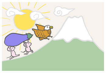 Japanese New Year cute card