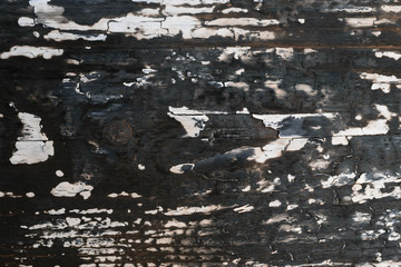 Background of wooden Board burned with a gas burner.