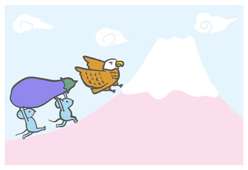 Japanese New Year cute card