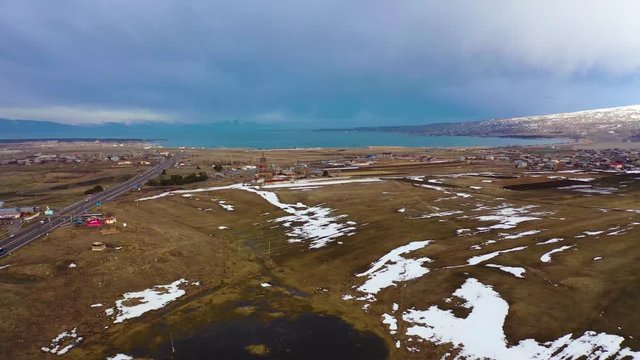 Sevan and Mountains of Armenia Lake Shot from Drone.