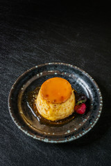 手作りカスタードプリン　homemade custard pudding