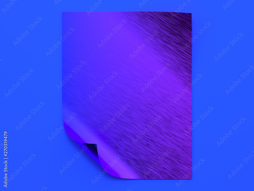 Poster blue flat lay scene abstract purple gradient gold metallic object 3d rendering square paper curve