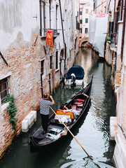 A rower of gondola in Venice
