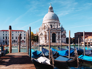Obraz na płótnie Canvas Santa Maria della Salute and gondola, Venice