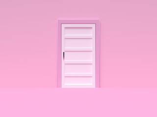 minimal pink scene wall floor abstract door 3d rendering