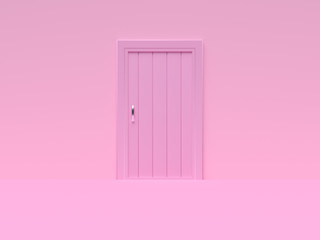 minimal pink scene wall floor abstract door 3d rendering
