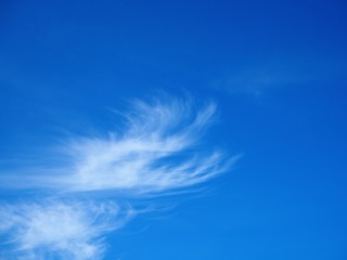 Cirrus clouds on blue sky