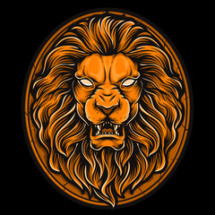 gold lion vector