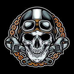 vintage skull biker