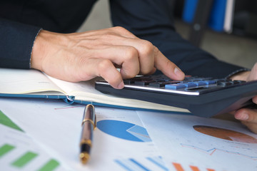 Fototapeta premium Start the business by studying and calculating historical investment data.